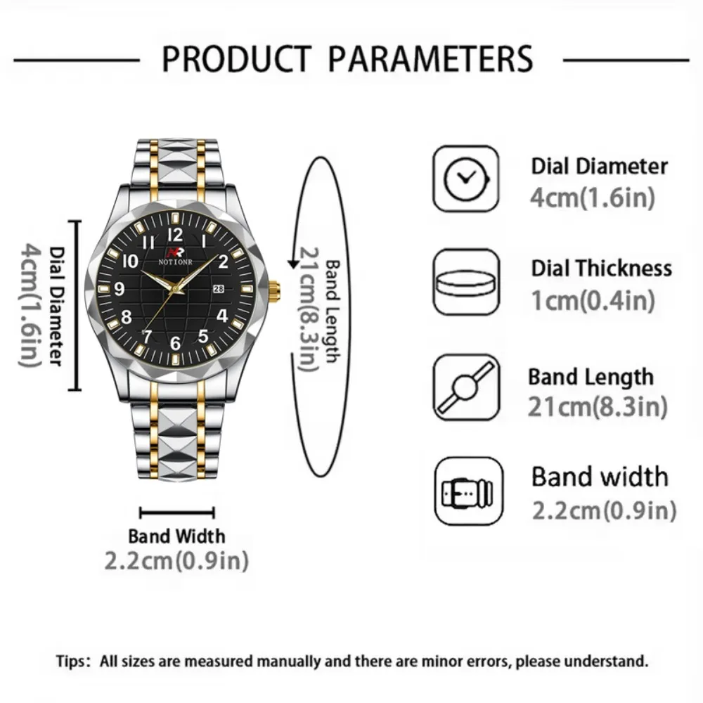 Men Stainless Steel Quartz Watch | Casual Watch | Business Watch | Sports Watch for Men | Data Watch | Black Gift Box - view 5