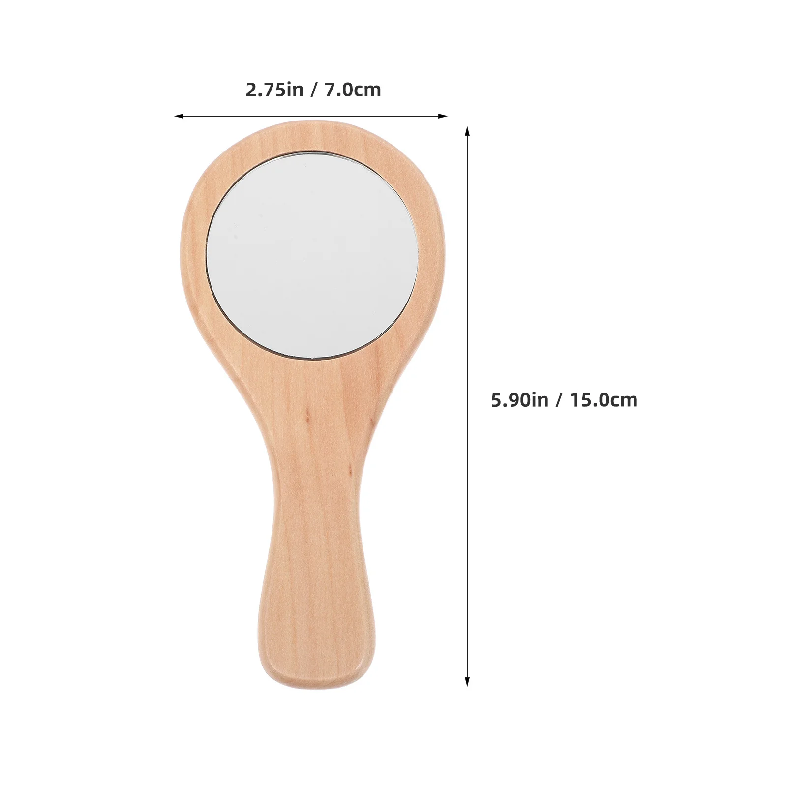 3 قطع مرآة مكياج محمولة بإطار خشبي مستدير محمول بحجم الجيب للسفر للاستخدام اليومي مرآة مدمجة للنساء والرجال #3
