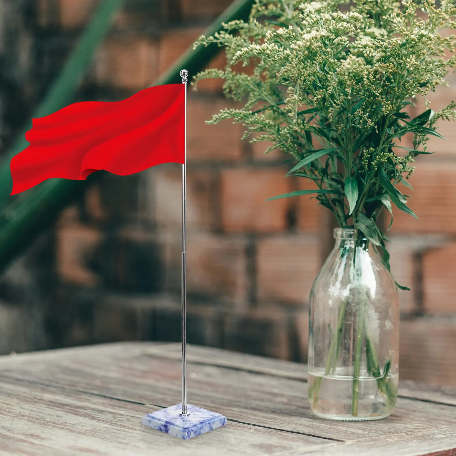 Stable Desktop Table Flagpole Metal Base Flag Fixing Holder for Office Home Party Use Golf Cart Flag Holder Desktop Flagpole