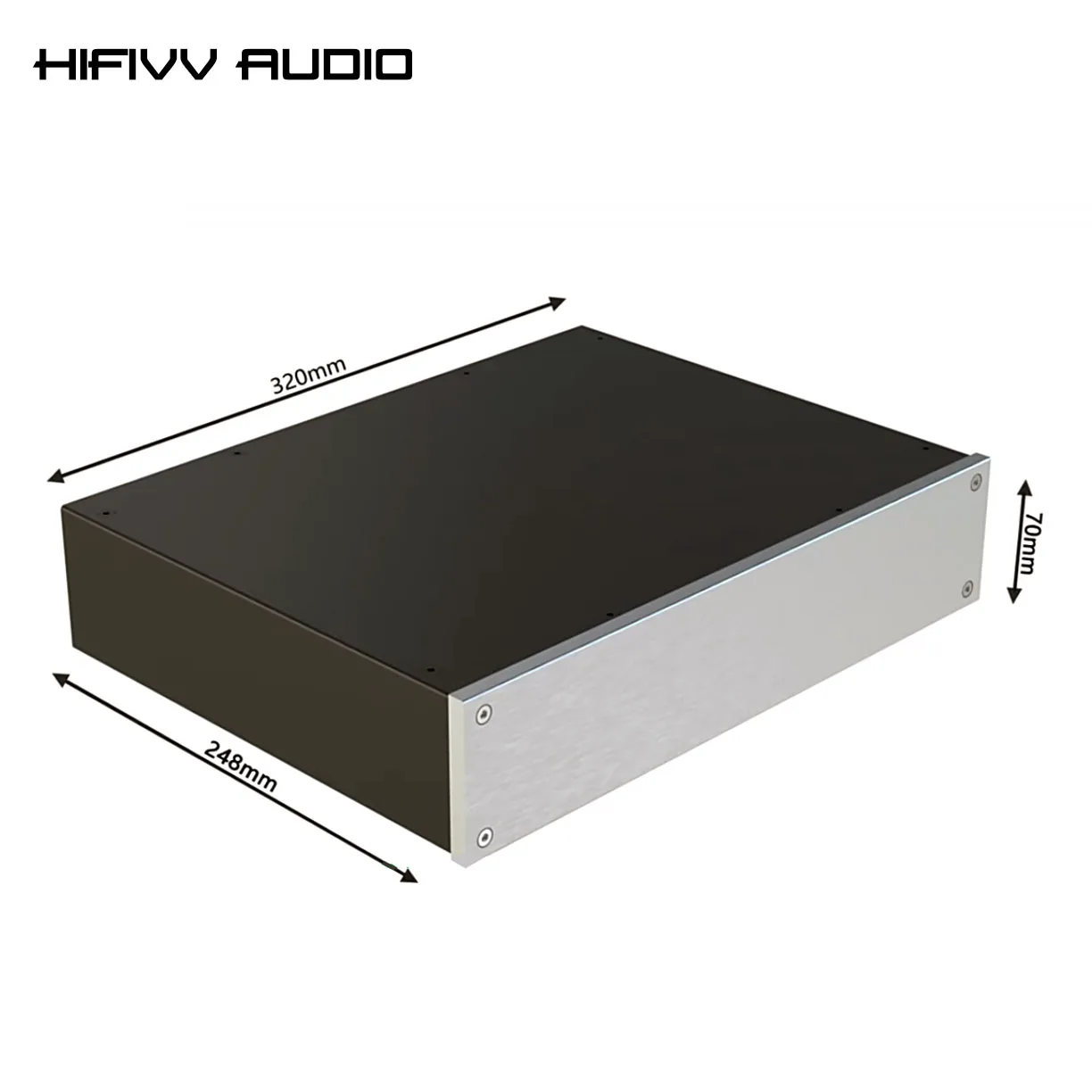 Hifi DIY Silver Blank Panel Aluminum Chassis DAC Empty Case CNC Preamplifier Enclosure  Preamp Shell AMP Box Amplifier House