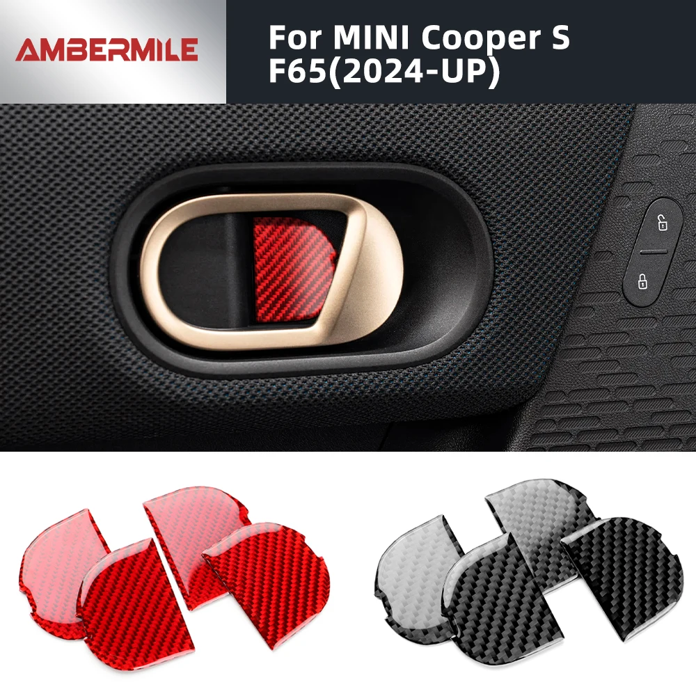 Car Door Bowl Panel for Mini Cooper S F65 F66 F67 2024 2025 Accessories Real Soft Carbon Fiber Sticker Trim Decal Styling