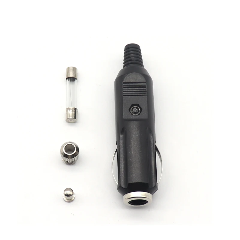 【1PCS】 Car Male Cigarette Lighter Socket Converter Plug Plastic And Metal Car Accessories 12V 24V 10A Fuse tube