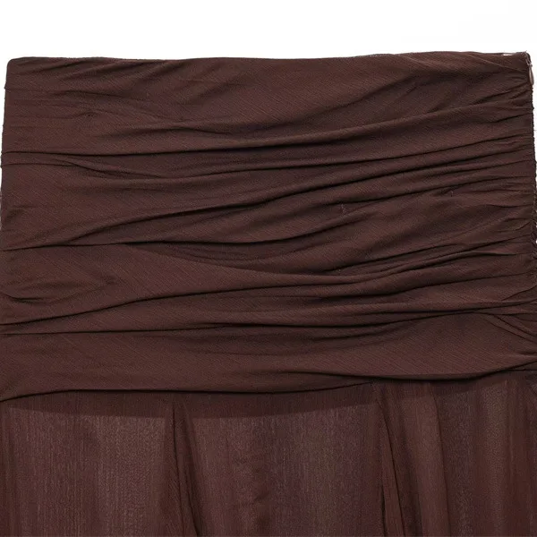 스트리트 슬레 반투명 롱 드 플리츠 원단 허리 중간 높이 여름 바람 패션 여성 플러스 사이즈 드