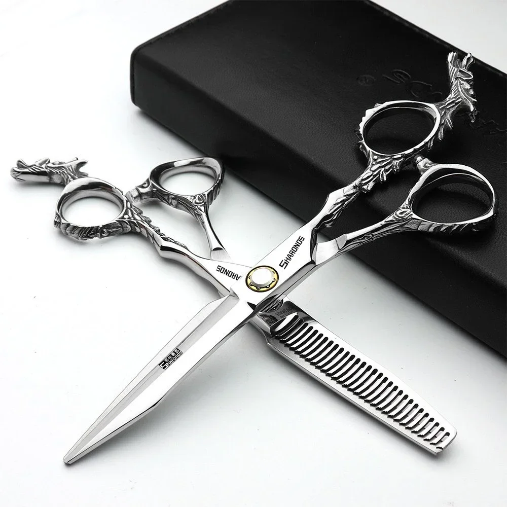 SHARONDS 5.5/6.5 Inch Hairdressing Professional Scissors 440C Japanese Steel Hairdressers Dedicated Shears Hair Cutting Tools