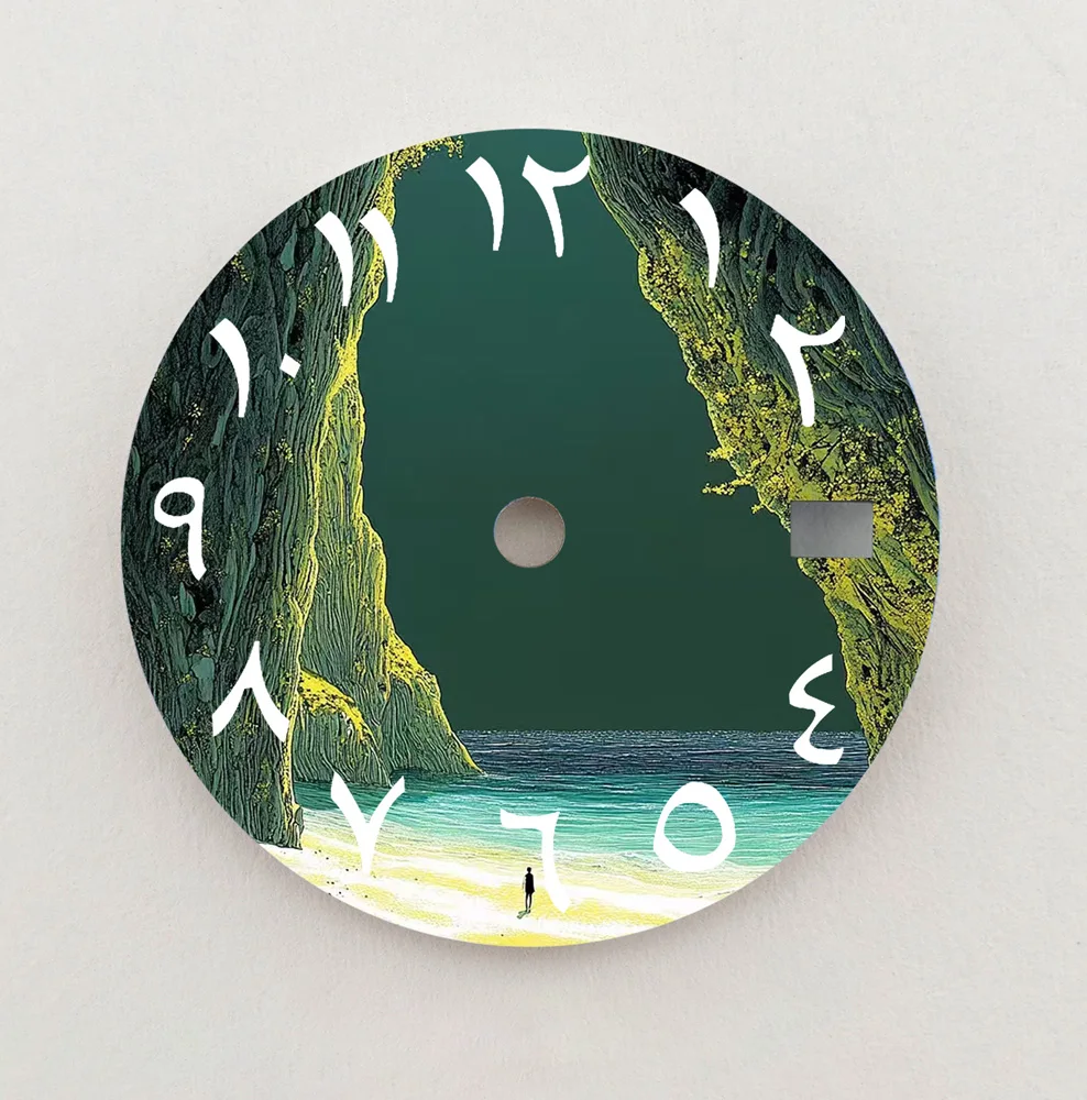 NH35 Quadrante Paesaggio Naturale Quadrante 28.5mm Numeri Arabi Quadrante NH36 Quadrante Fit NH35/6 Movimento Orologio Parti di Ricambio LOGO Personalizzato