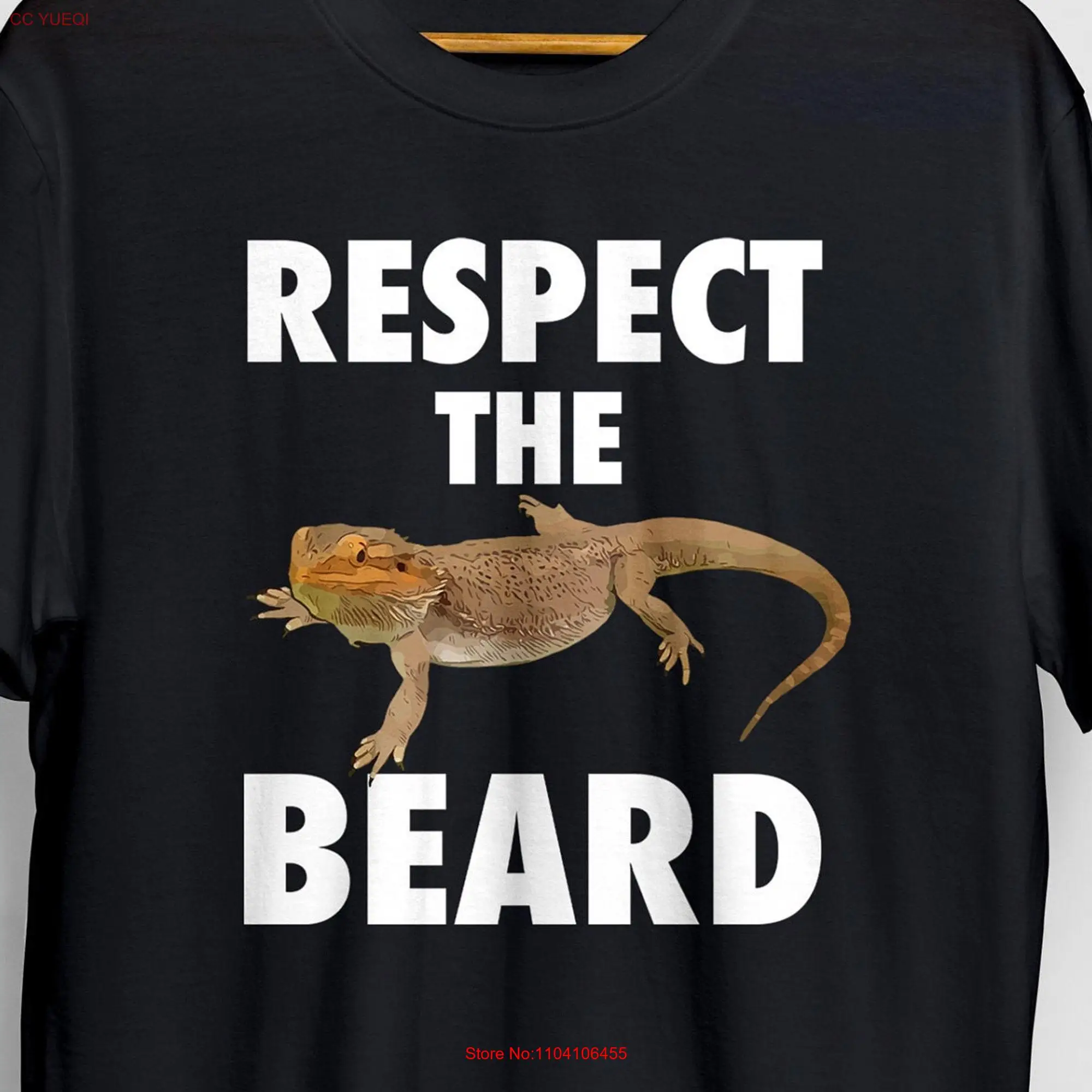 Respect The Beard Bearded Dragon T Shirt Beardie Mom Lizard Reptile  long or short sleeves