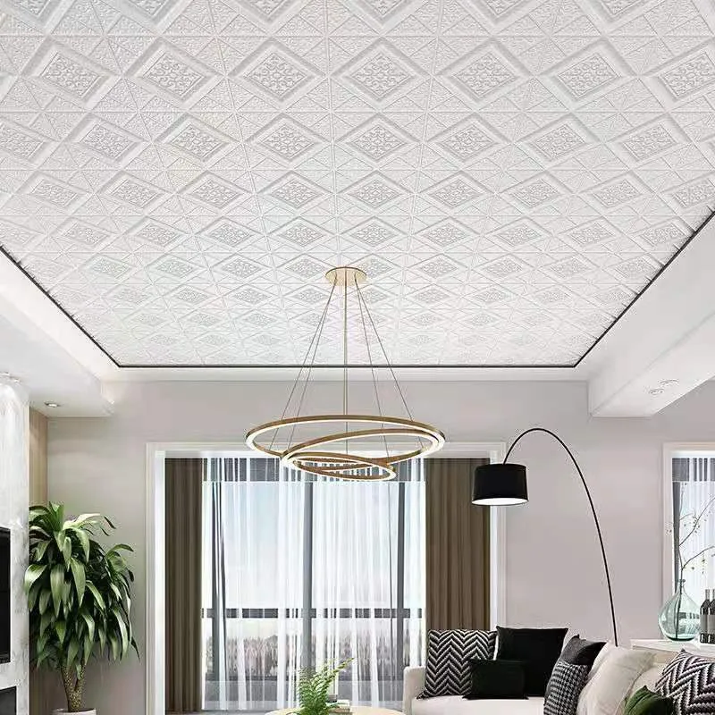 Self adhesive 3D background wallpaper, foam wall sticker, PVC material waterproof ceiling, living room, bedroom decoration