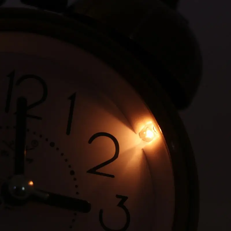 Reloj despertador mecánico escritorio Retro, luz doble campana, mesita noche, Metal silencioso