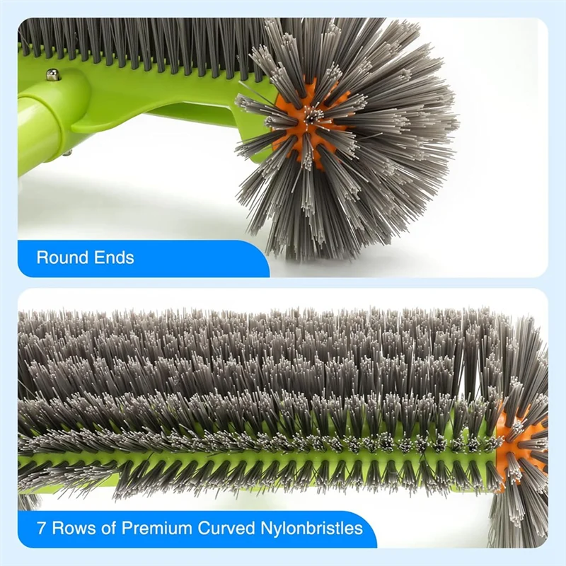 

A95I-Pool Brush For Pool Wall For Cleaning, 13 Inch With EZ Clip And Rounded Brush Head Green