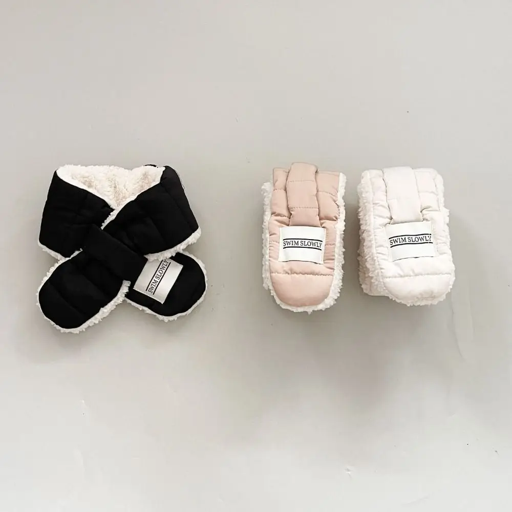 Écharpe en laine polaire douce pour bébé, garde au chaud, en coton rembourré, en peluche, enveloppe de cou croisée, chauffe-cou pour enfants en bas âge