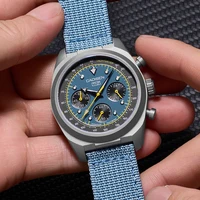 CADISEN Titanium TI-7 MULTISYNC New Moon Mens Watches Canvas Chronograph VK63 Men Gift AR Sapphire Luxury Quartz Watch For Man photo 5