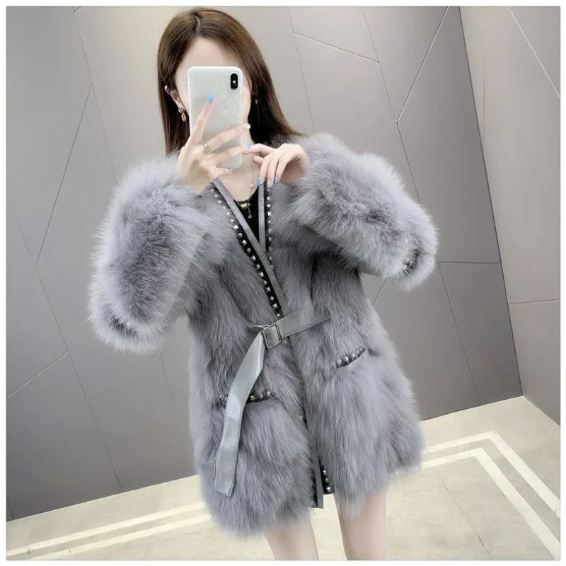 

2023 New Winter Premium Thickened Faux Fur Women's Coat Fashion Versatile Cardigan Thick Warm Shirt Fur One Piece Coat Fur