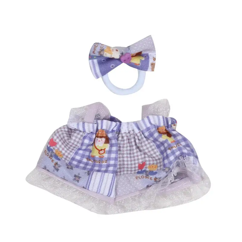 Mini boneca de pelúcia saia roupa universal 17cm pingente boneca de pelúcia conjunto de roupas macacão superior conjunto acessórios de roupas