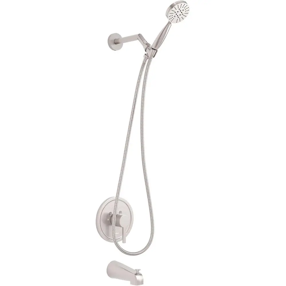 

Комплект смесителей для душа с отделкой, ручной душ, 7-секционный излив, шланг 72 дюйма, излив-лейка - система для ванны из матового никеля