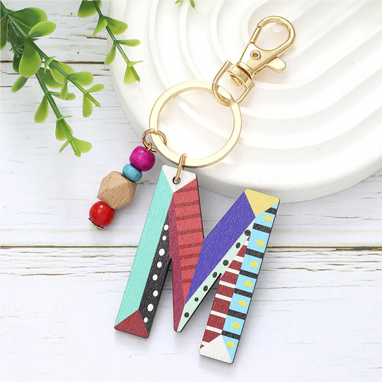 Custom Initial Wooden Keychain Personalized Aesthetic Keychain for Bags Wedding Souvenirs CustomCute Gift for Girlfriend