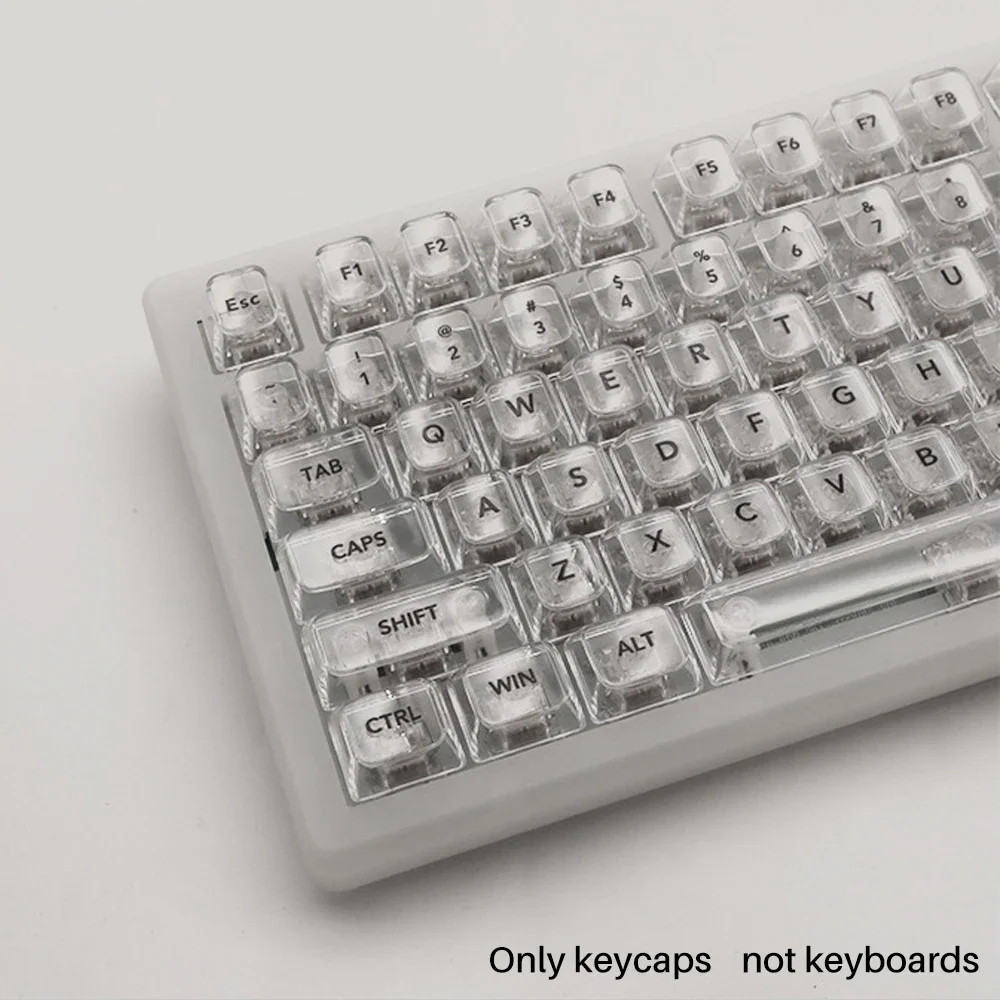 2025 Super 115 Keys OEM Profile Colorful Full Transparent Keycaps PC Clear Gaming Mechanical Keyboard Key Caps for MX Switches