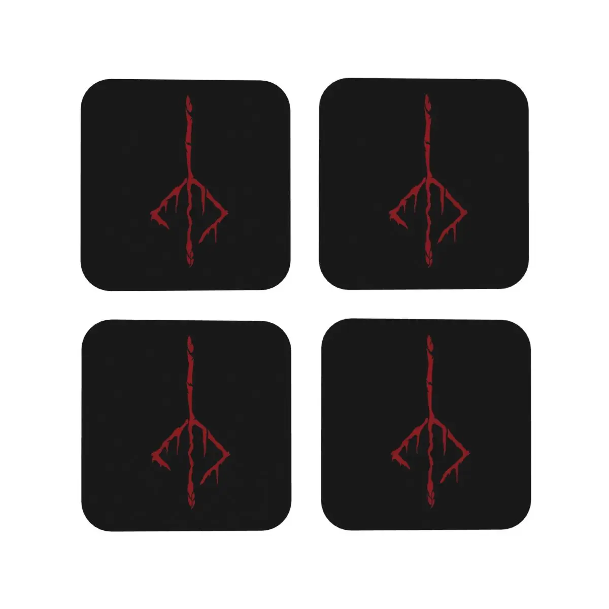 Bloodborne Hunter's Mark Coasters Kitchen Placemats Non-slip Insulation Cup Coffee Mats For Decor Home Tableware Pads Set of 4