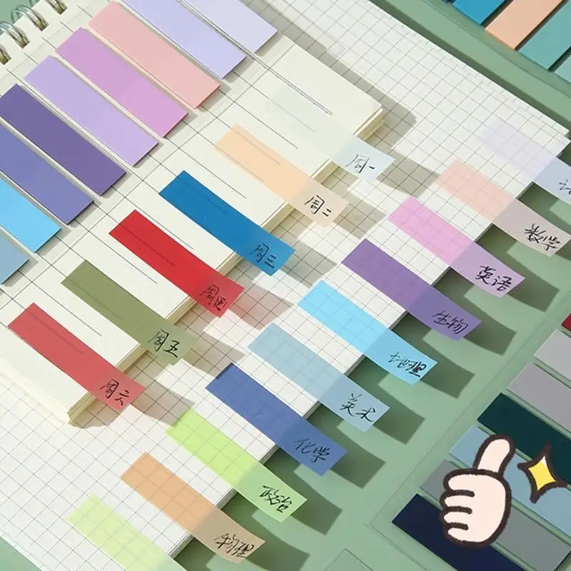 Notas pegajosas guias índice colorido