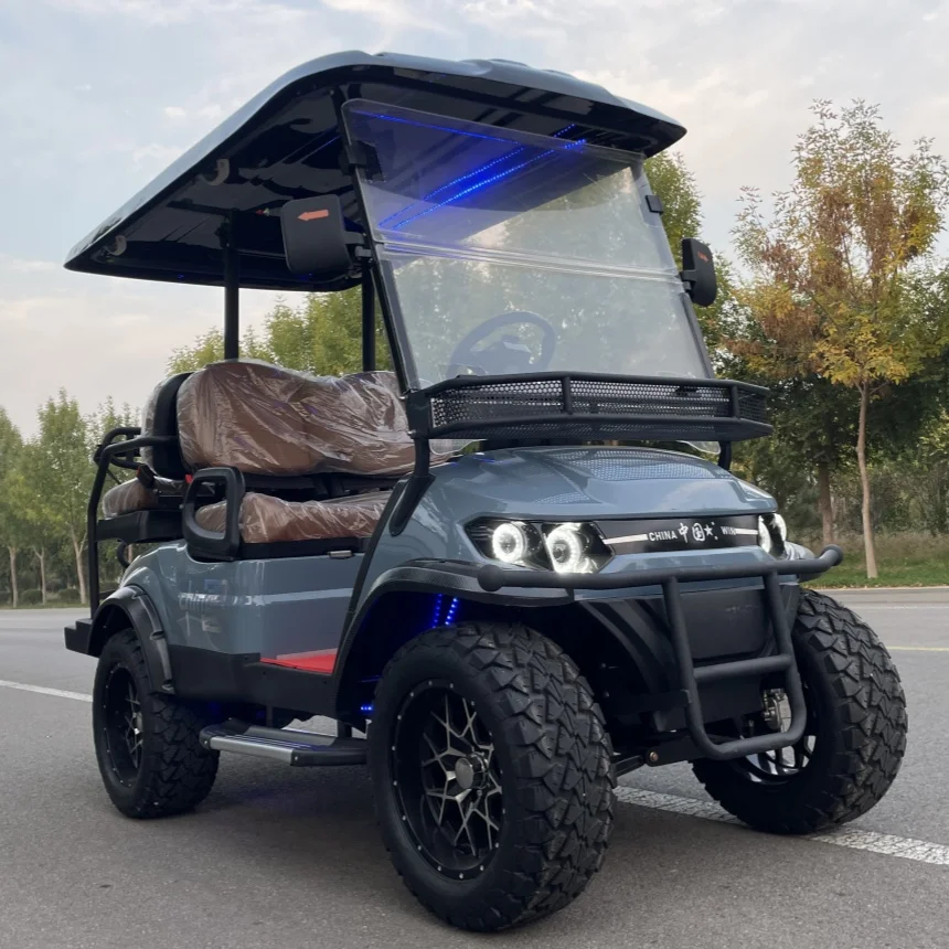 Electric Car Street Legal Battery 60V/120AH Lithium Battery Club Car Upholstered Seat 12-Inch Off-Road Tires Golf Cart Electric