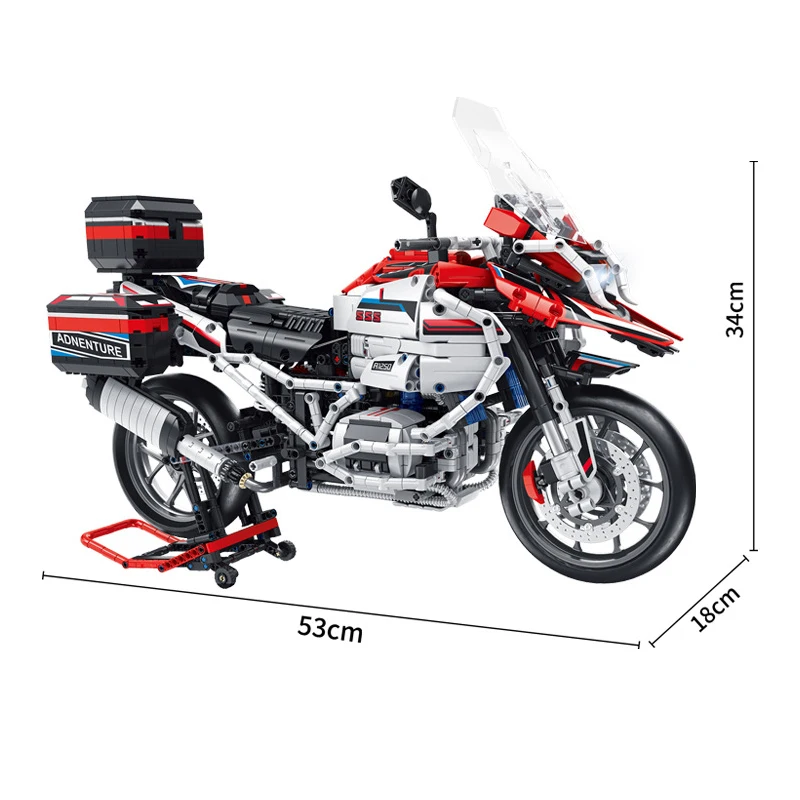 Blocos técnicos de motocicleta para crianças, Modelo de tijolos criativos, Montagem de brinquedos, Presente de aniversário, Novo, Criatividade, 672109, 2625 peças