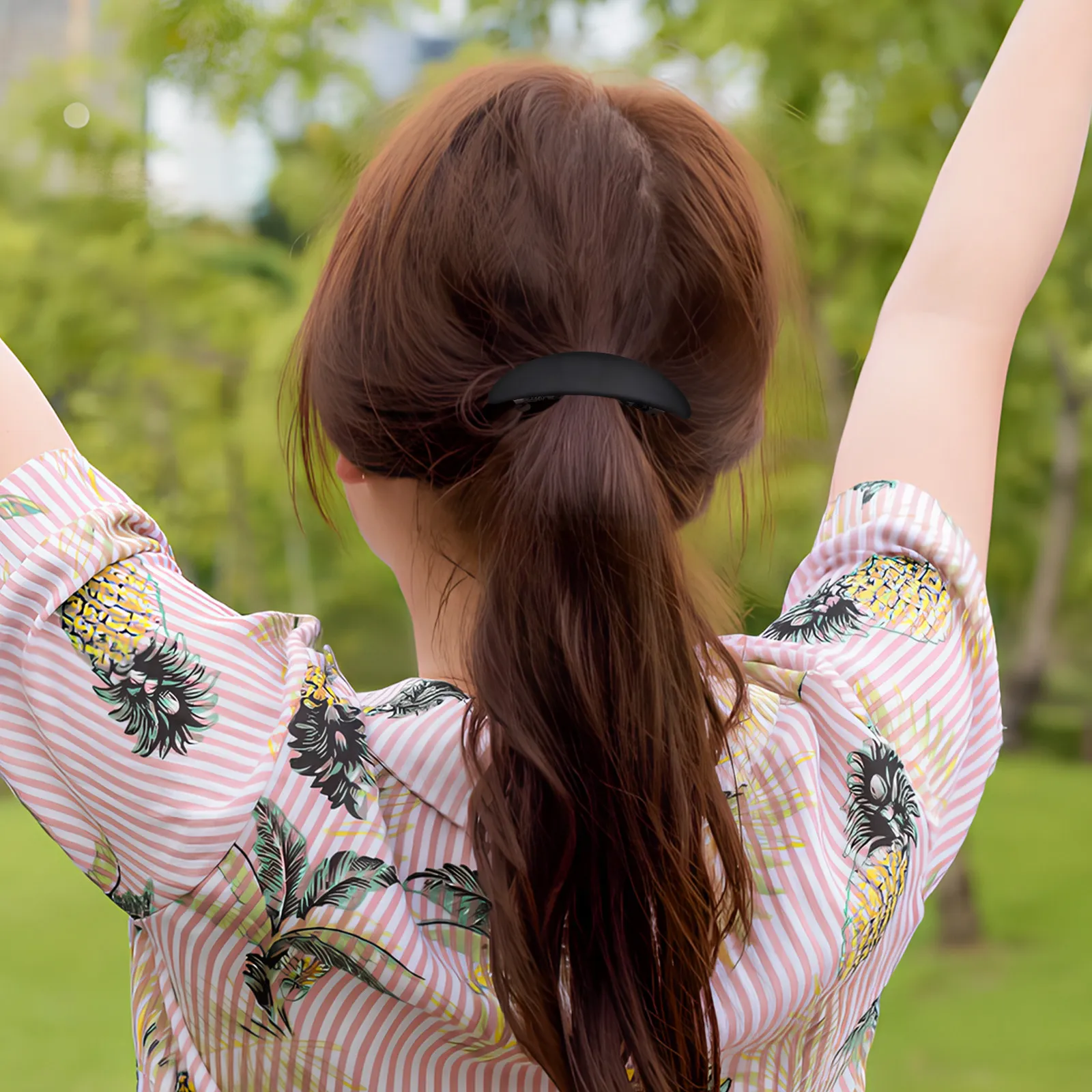 

Набор из 4 плоских заколок для волос для женщин: модные овальные зажимы, нескользящие заколки для хвоста, аксессуары для укладки волос для девочек и дам