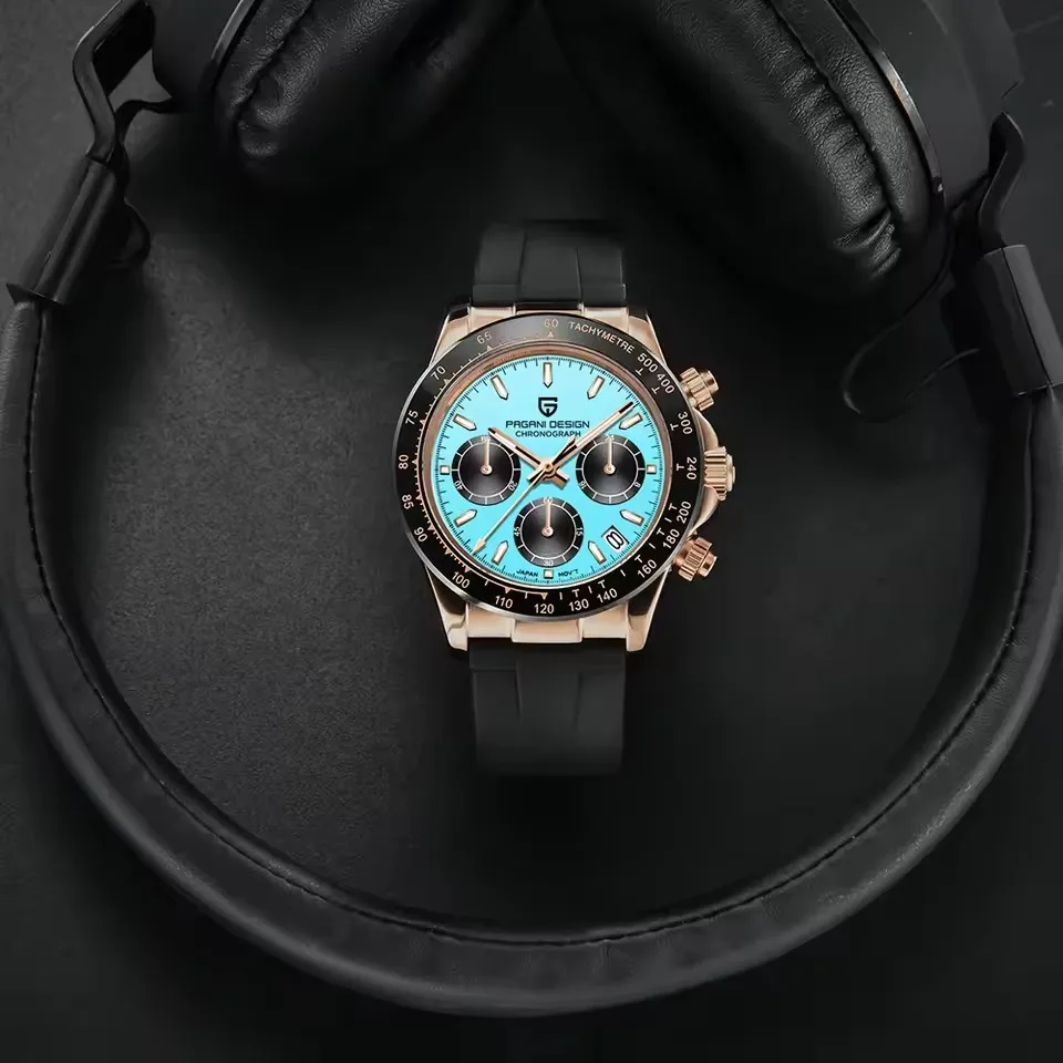 2025 pagani design v2 nova cor clássica masculina relógios de quartzo luxo multi zona vidro safira masculino cronógrafo presente com caixa