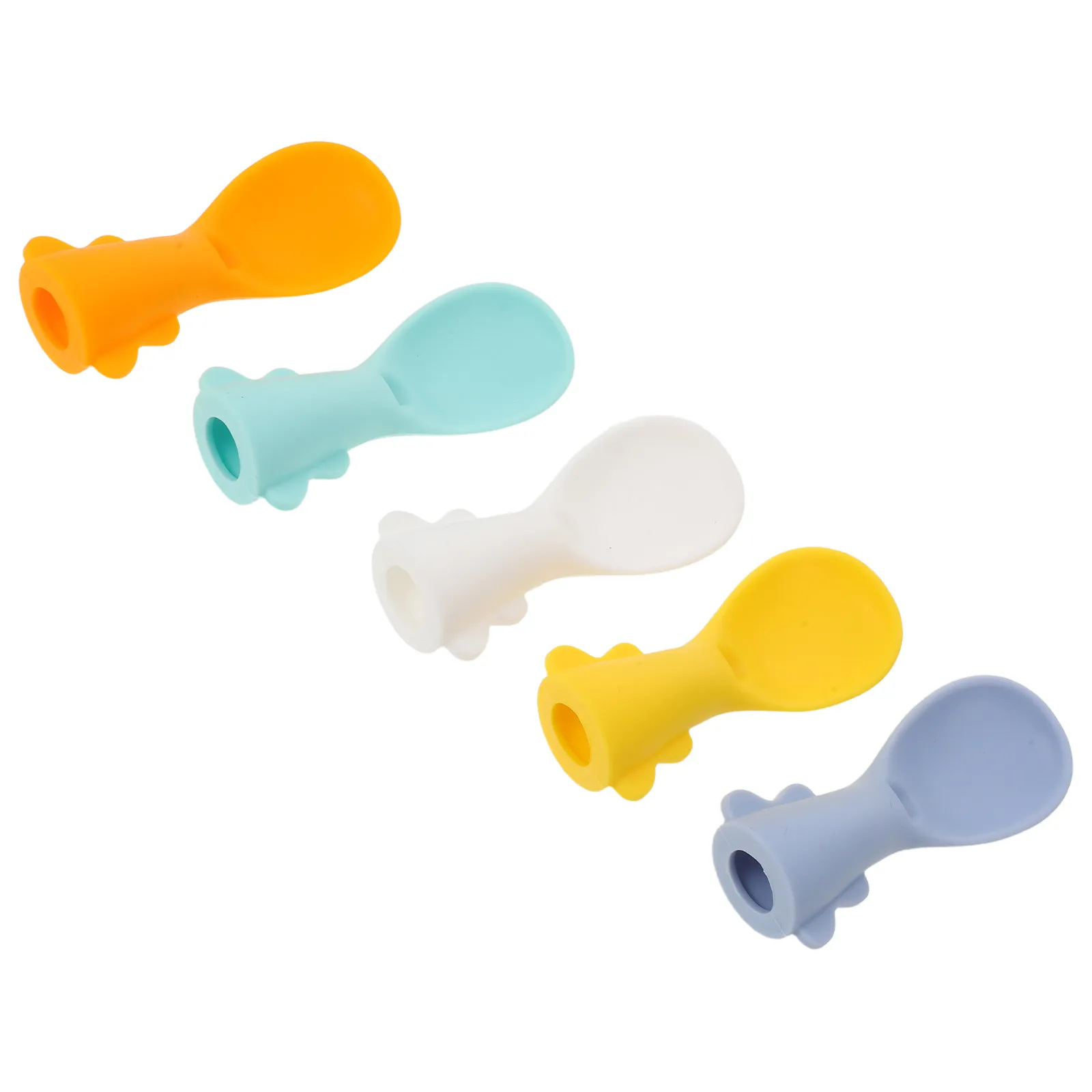 

5Pcs Baby Feeding Spoon Case Leakproof Portable Transparent Utensils Holder Baby Food Pouch Spoon Attachment Travel Storage