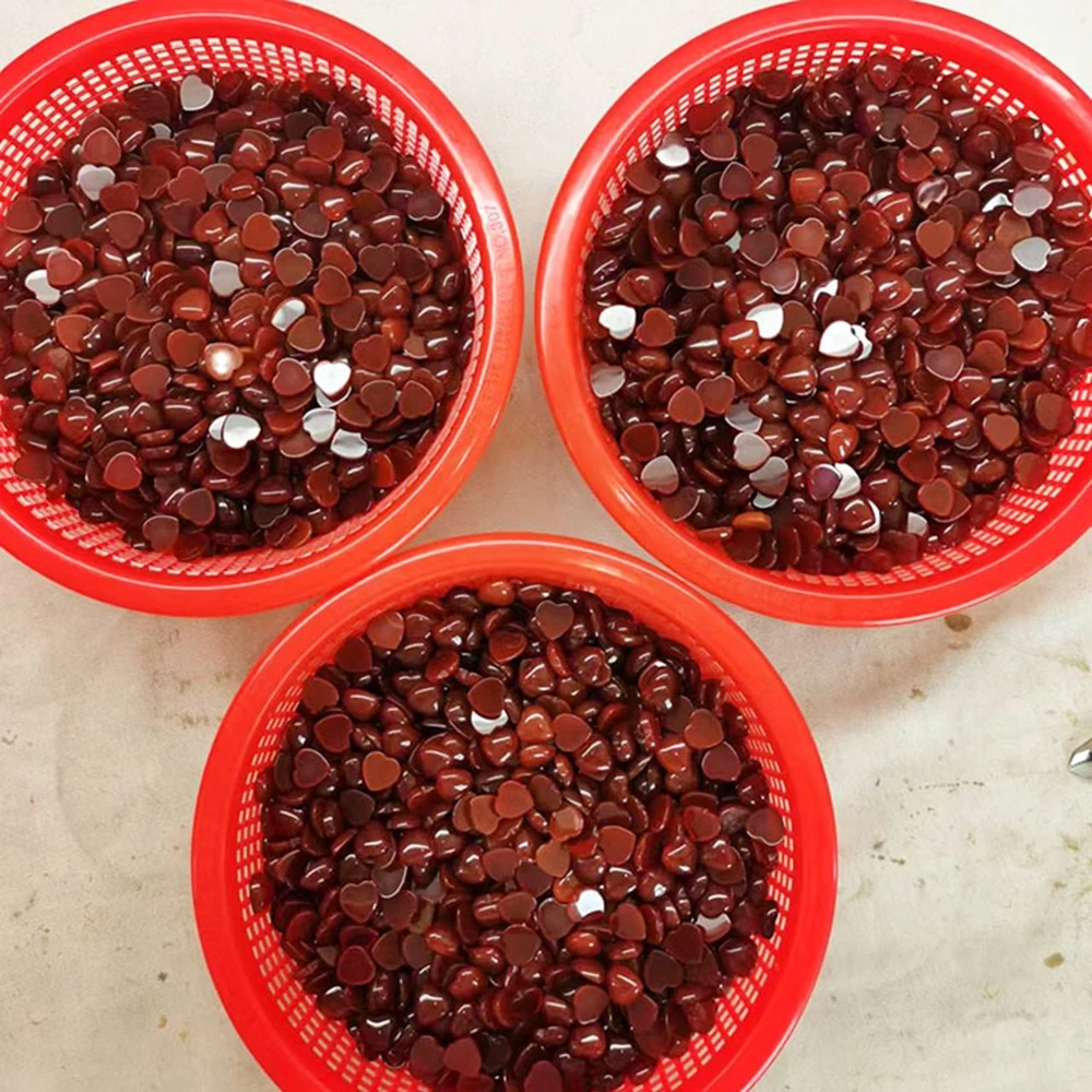 Heart Shape Cabhchon 15*15mm Red Agate Loose Gemstone for Making Jewelry