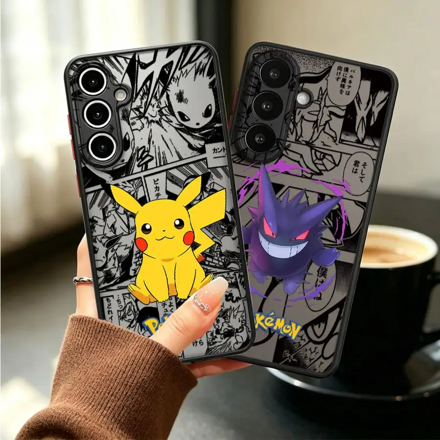 Case for Samsung Galaxy A73 A33 A56 A55 A52S A72 A17 A52 A34 A36 A35 A53 A16 A15 A54 A23 Phone Cover Retro Anime P-okemons