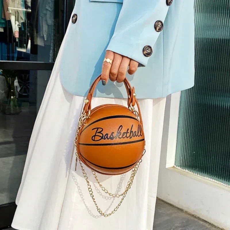 Women's INS Super Hot Personalized Basketball Bag New Versatile One Shoulder Crossbody Bag Korean Edition Round Bag