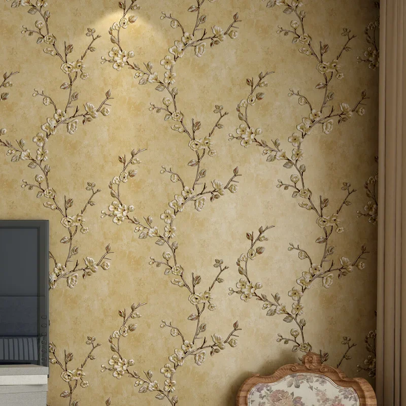 3D Wallpaper Plum Blossom Vintage Wallpaper Bedroom Living Room TV Background Wallpaper Home Decor Non-self Adhesive Wallpaper