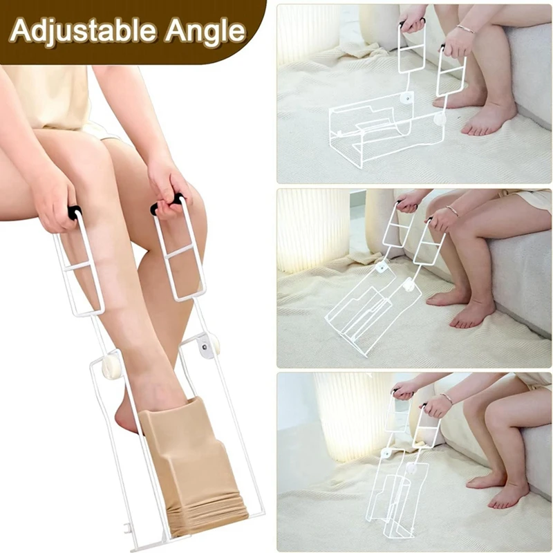 Compression Sock Aid Device with Extended Handle, Compression Sock Helper with Adjustable Angle, Suitable Retail