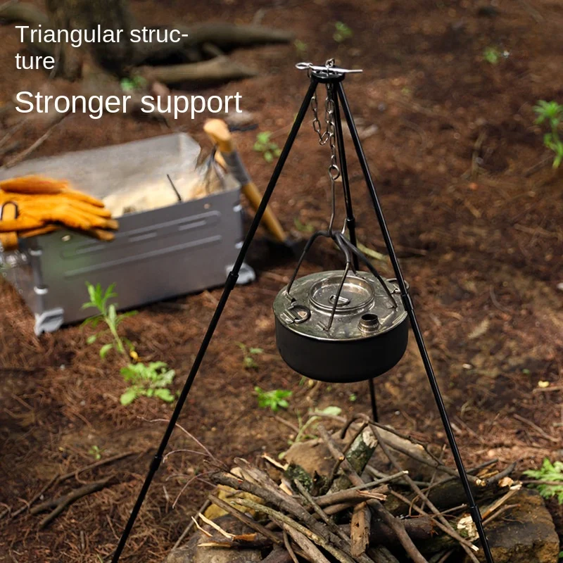 Outdoor camping campfire tripod Portable tripod stand Outdoor cookware picnic cooking pot holder grill stand Aluminum Tripods