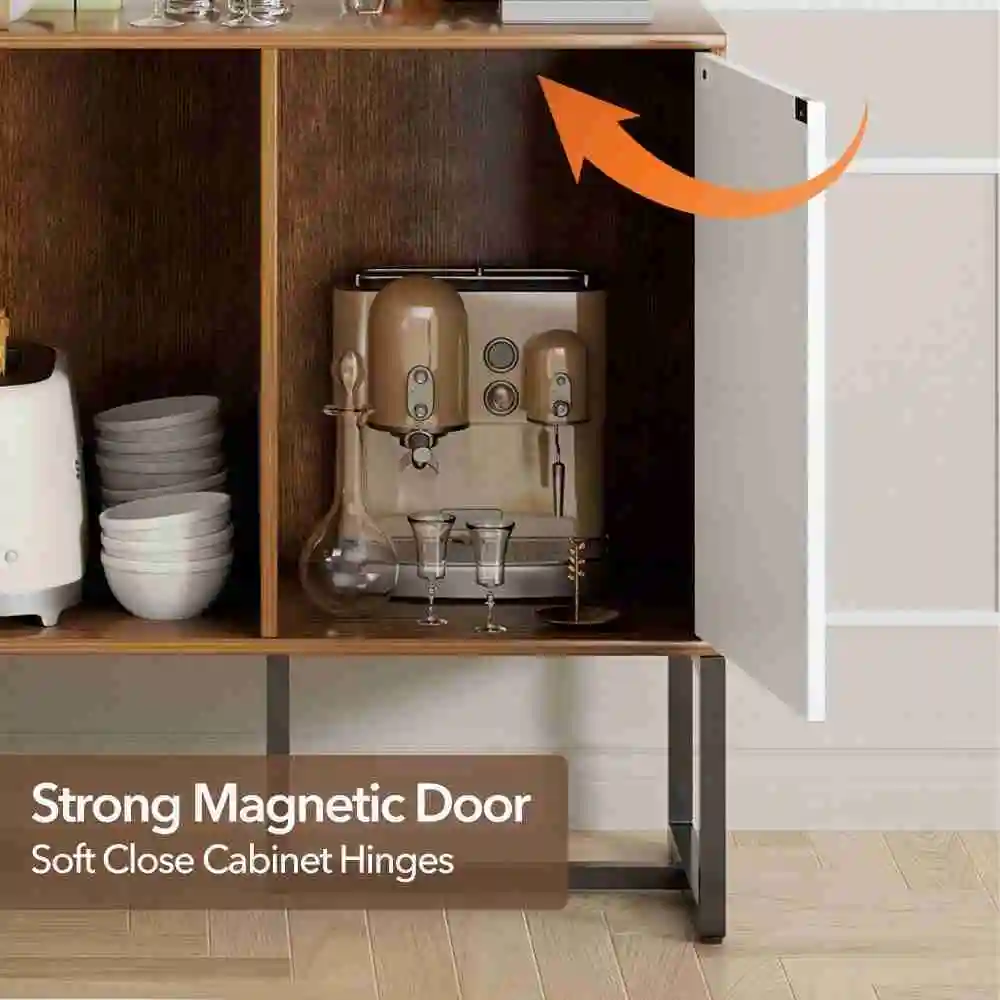 Kitchen Sideboard with Storage 3 Door Sideboard Buffet Kitchen Storage Cabinet for Kitchen Living Room Entryway Dining Room