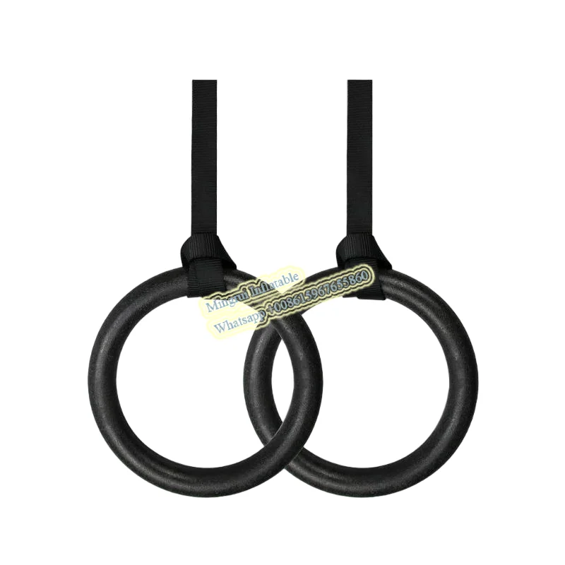 Gymnastic Rings Adjustable Buckle Straps Fitness Gym Rings Wooden Gymnastic Ring Set Gymnastics Rings With Adjustable Straps