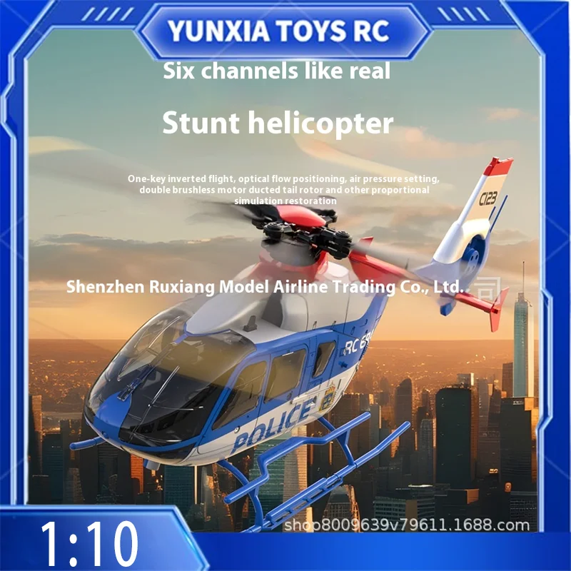 Helikopter zdalnie sterowany Rc Era Ec-135 C123 bezszczotkowy 6-kierunkowy pojedynczy łopatkowy bezpłatna lotnicza model symulacyjny samolotu