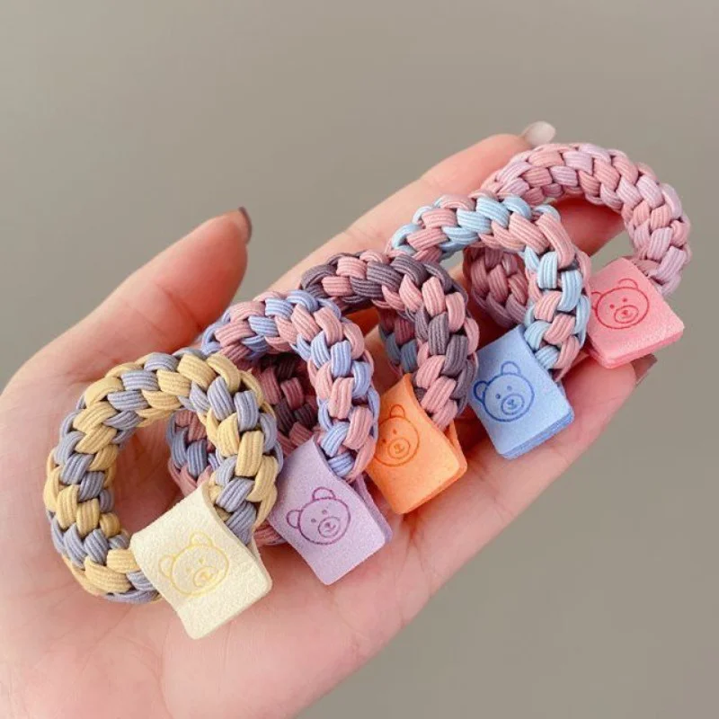 Веревка для волос ярких цветов для детей, плетеные резинки для волос, модная милая веревка для волос для девочек, аксессуары для волос