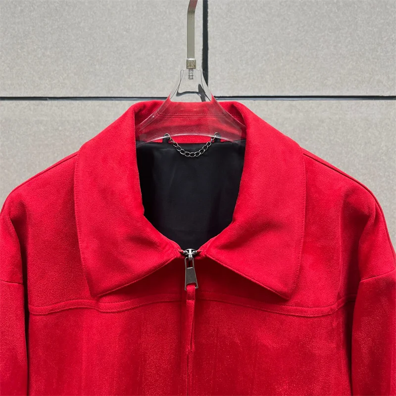 

Женская куртка 2024, новинка зимы, молния, украшение с лацканами, топ с длинными рукавами, замшевая куртка-пилот, женское пальто, верхняя одежда y2k