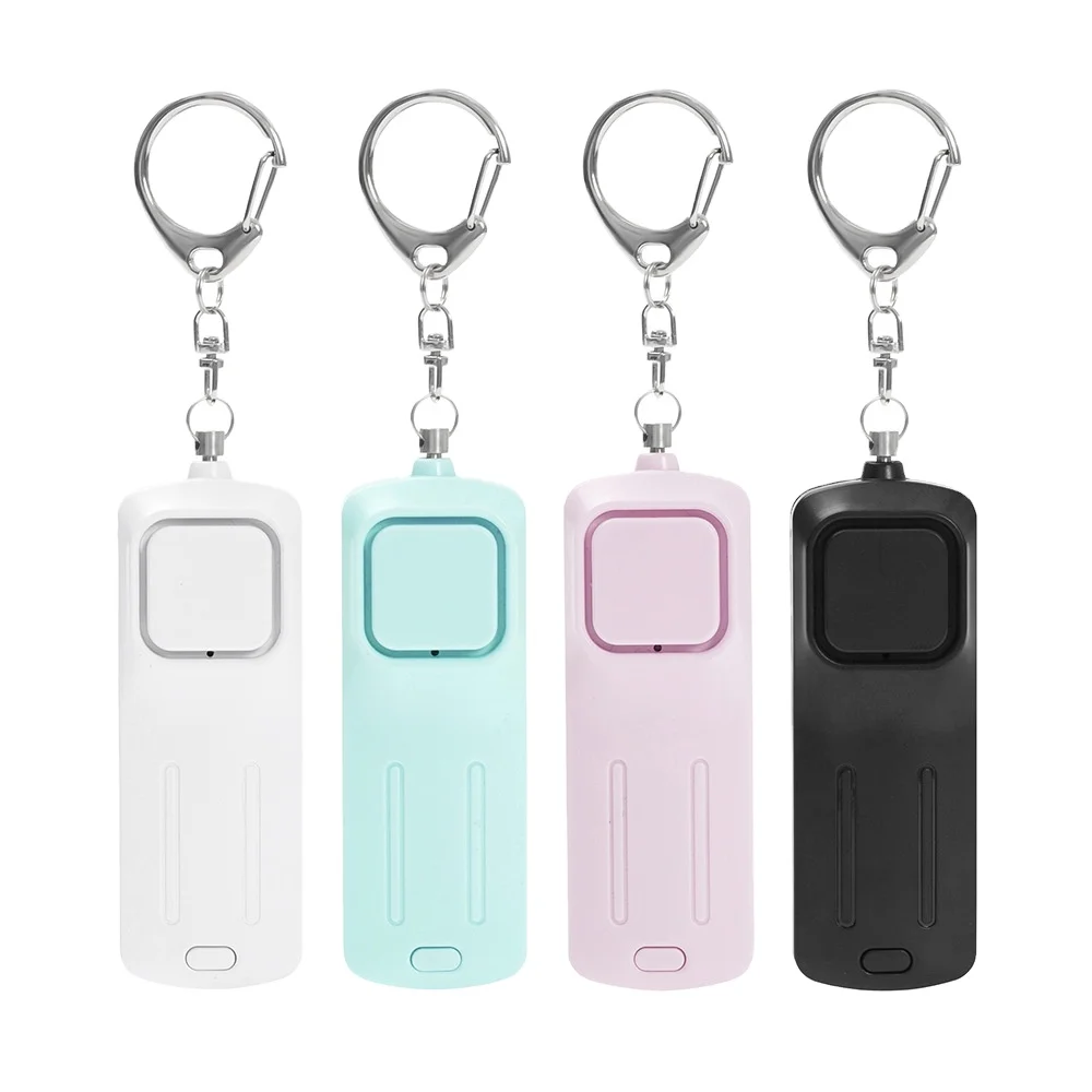 Porte-clés de sécurité d'autodéfense avec lumière LED, dispositif d'alarme sonore, porte-clés d'alarme personnelle, matériau ABS, 4 couleurs, 130db