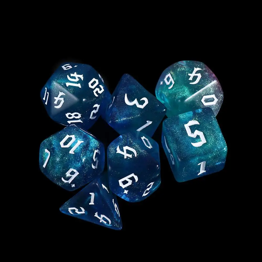 7pcs Iridescent Glitter RPG Polyhedral Dice Set for DND MTG Dungeon and Dragons Table Board Roll Playing Games