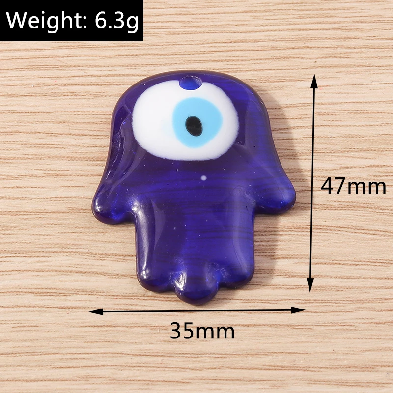 5 stücke niedlichen blauen bösen Blick Charms Harz Liebe Herz Hand Charms Anhänger für Schmuck machen Ohrringe Halskette DIY Handwerk Zubehör – Detail 3