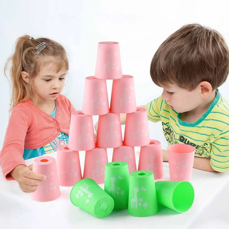 

Kids Puzzle Toys Set Cat Paw Cup Speed Stacking Cup Two-Player Match Competition Tabletop Game Kindergarten Stacking Cup Toys