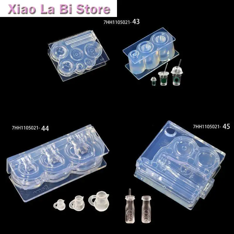 Xxfd fait à main mini-bouteilles lait creux tasse paille en silicone moules résine artisanat outils
