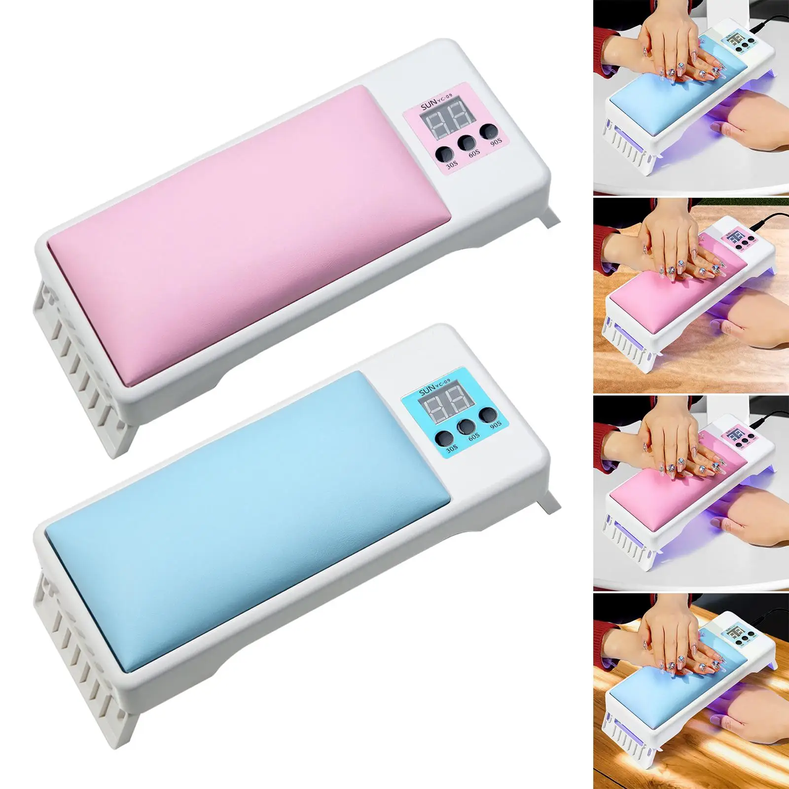 Professional Nail Arm Rest with LED Nail Lamp Gel Nail Polish Curing Lamp Nail