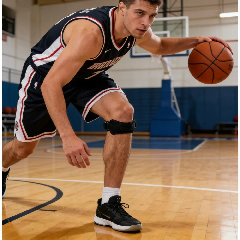 1 Unidade de Suporte Ajustável para Tendão Patelar do Joelho com Absorção de Choque e Compressão para Basquete