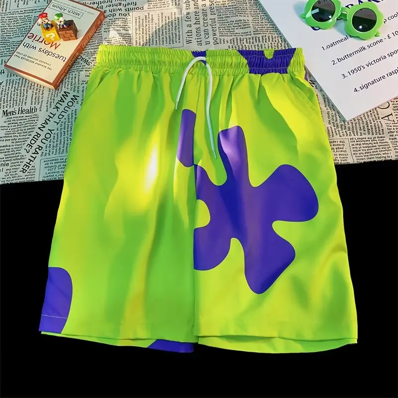 

Cartoon couple sleepwear, pie star shorts, men's and women's casual sports basketball pants, summer