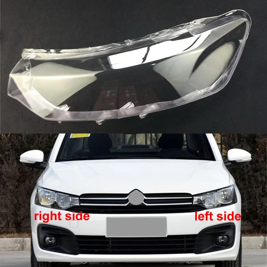 For Citroen Elysee C-Elysee 2017 2018 Car Accessories Headlight Cover Lampshade Lamps Transparent Headlamp Shell Lens Plexiglass