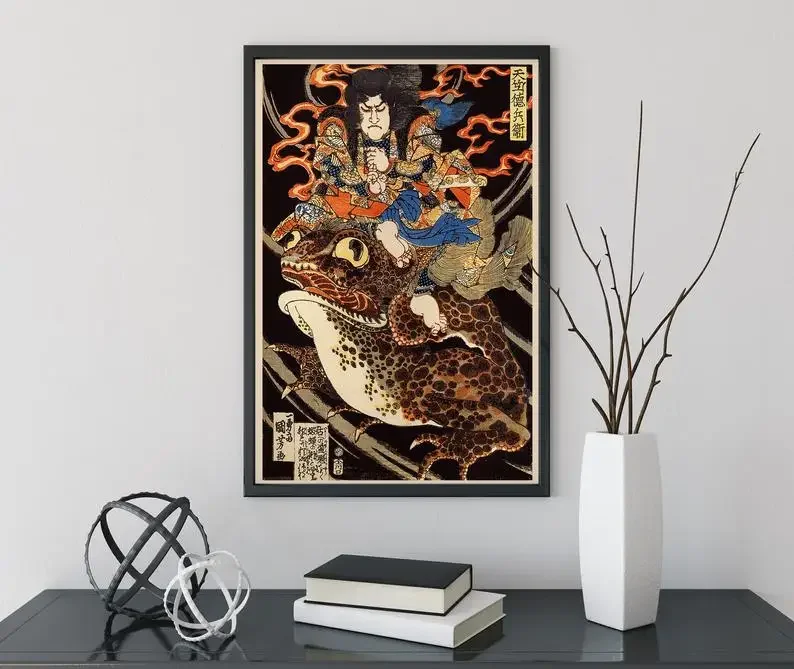 Tenjiku Tokubei 1850 Toad Of Fire Utagawa Kuniyoshi Poster Toad Sage Japanese Print No Frame