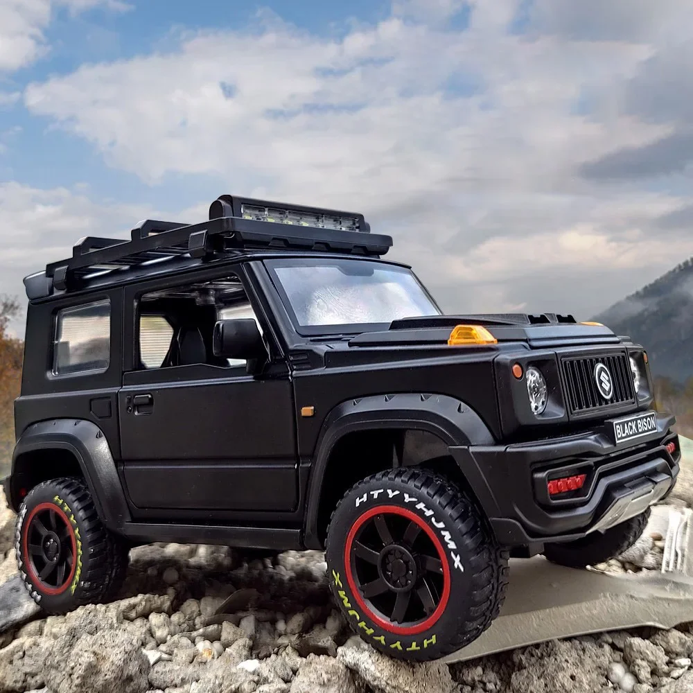 1:18 SUZUKI Jimny Alloy Car Model Diecasts Metal Toy Off-Road Vehicles Car Model High Simulation Sound and Light Childrens Gift