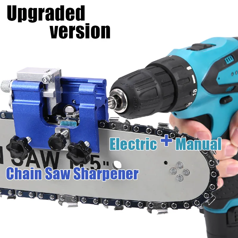 Portable Electric or Manual Chain Saw Sharpener